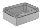 Puszka hermetyczna S-BOX 190x140x70, bez dławików, szara, bezhalogenowa, z pokrywą przeźroczystą, IP65
