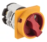 Łącznik krzywkowy tablicowy, 0/1, 25A, 690V, 3-fazowy, z możliwością blokady na kłódkę, żółto-czerwony, IP44