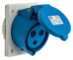 Gniazdo tablicowe skośne, 32A/3P, 250V, niebieskie, IP44