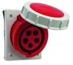 Gniazdo tablicowe skośne, 16A/5P, 400V, czerwone, IP67