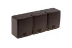 Gniazdo BETA potrójne, brązowe, brązowa klapka, IP44
