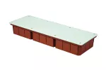 Puszka podtynkowa 480x160x70, płytka, z wkrętami, pomarańczowa, z pokrywą białą, IP30