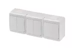 Wyłącznik BETA potrójny, jednobiegunowy i 2x świecznikowy, biały, IP44