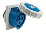 Gniazdo tablicowe skośne, 32A/3P, 250V, niebieskie, IP67
