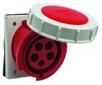 Gniazdo tablicowe skośne, 32A/5P, 400V, czerwone, IP67