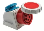 Gniazdo stałe KOMBI, 1x16A/5P, 1x250V, 400V, czerwone, IP67