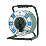 Rozgałęźnik na bębnie metalowym, fi300, 4x250V, 250V, 1x termik, szary, IP44