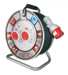 Przedłużacz na bębnie plastikowym, fi340, przewód H05RR-F 5x2,5mm2 - 35m, 2x16A/5P, 400V, 1x termik, biały, IP65