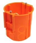 Puszka podtynkowa, głęboka 80mm, fi68, łączeniowa, z wkrętami, pomarańczowa, IP30