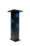 Słupek ogrodowy duży: 4x250V, 250V, aluminiowy, czarny, IP44