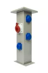 Słupek ogrodowy duży: 1x16A/5P, 3x250V, 400V, aluminiowy, szary, IP44