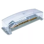 Szyna wyrównująca potencjał, 7x16mm2, 1x50mm2, 1x30mm2 do bednarki, szara z pokrywą przeźroczystą