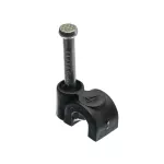 Uchwyt kablowy z gwoździem, fi4mm, okrągły, czarny, 100szt.