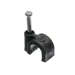 Uchwyt kablowy z gwoździem, fi7mm, okrągły, czarny, 100szt.