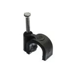 Uchwyt kablowy z gwoździem, fi8mm, okrągły, czarny, 100szt.