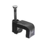 Uchwyt kablowy z gwoździem, YDYp 2x1,5 7/5, płaski, czarny, 100szt.