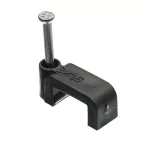 Uchwyt kablowy z gwoździem, YDYp 3x1,5 10/6, płaski, czarny, 100szt.