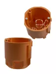Puszka podtynkowa PK60, głęboka 73mm, fi68, łączeniowa, z wkrętami, pomarańczowa, IP30