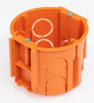 Puszka podtynkowa, płytka 60mm, fi68, łączeniowa, z wkrętami, pomarańczowa, IP30