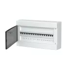 Rozdzielnica modułowa natynkowa S-18, 1x18, drzwi przeźroczyste, plastikowa, biała, IP40