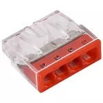 Szybkozłączka samozaciskowa 4x0,5-2,5mm2, 24A, 450V, czerwona