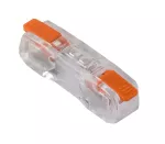 Szybkozłączka dwustronna, pojedyncza, z dźwignią, 2x0,2-2,5mm2, 24A, 450V, przeźroczysta