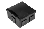 Puszka hermetyczna S-BOX 80x80x40, 6 dławików, kwadratowa, odporna na UV, czarna, IP44