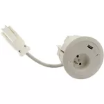 Simon 480 TS48-310E10E00-44 Gniazdo meblowe 1 gn. typ E + ładowarka USB type C złącze w układzie Wieland; czarny