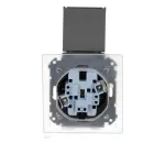 Simon 55 WMDW-00200O-116 Gniazdo wtyczkowe podwójne do wersji IP44 z uszczelką (moduł) 16 A, 250 V~, szybkozłącza. Klapka w kolorze pokrywy; Grafitowy mat