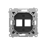 Simon 55 WMDA-P91xx3-149 Pokrywa gniazd teleinformatycznych na Keystone płaska podwójna (moduł); Czarny mat