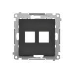 Simon 55 WMDA-P91xx3-149 Pokrywa gniazd teleinformatycznych na Keystone płaska podwójna (moduł); Czarny mat