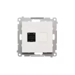 Simon 55 WMDA-P91xx5-111 Gniazdo komputerowe pojedyncze RJ45 kategoria 6, z przesłoną przeciwkurzową (moduł); Biały mat