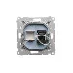 Simon 55 WMDA-P91xx5-114 Gniazdo komputerowe pojedyncze RJ45 kategoria 6, z przesłoną przeciwkurzową (moduł); Jasnoszary mat