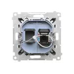 Simon 55 WMDA-P91xx5-116 Gniazdo komputerowe pojedyncze RJ45 kategoria 6, z przesłoną przeciwkurzową (moduł); Grafitowy mat