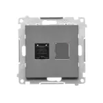 Simon 55 WMDA-P91xx5-116 Gniazdo komputerowe pojedyncze RJ45 kategoria 6, z przesłoną przeciwkurzową (moduł); Grafitowy mat