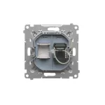 Simon 55 WMDA-P91xx5-143 Gniazdo komputerowe pojedyncze RJ45 kategoria 6, z przesłoną przeciwkurzową (moduł); Aluminium mat