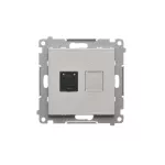 Simon 55 WMDA-P91xx5-143 Gniazdo komputerowe pojedyncze RJ45 kategoria 6, z przesłoną przeciwkurzową (moduł); Aluminium mat