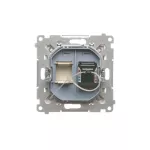 Simon 55 WMDA-P91xx5-144 Gniazdo komputerowe pojedyncze RJ45 kategoria 6, z przesłoną przeciwkurzową (moduł); Szampański mat