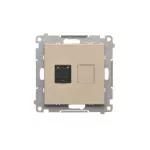 Simon 55 WMDA-P91xx5-144 Gniazdo komputerowe pojedyncze RJ45 kategoria 6, z przesłoną przeciwkurzową (moduł); Szampański mat