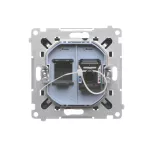 Simon 55 WMDA-P91xx5-149 Gniazdo komputerowe pojedyncze RJ45 kategoria 6, z przesłoną przeciwkurzową (moduł); Czarny mat