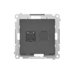 Simon 55 WMDA-P91xx5-149 Gniazdo komputerowe pojedyncze RJ45 kategoria 6, z przesłoną przeciwkurzową (moduł); Czarny mat