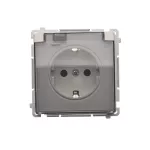 Simon Basic WMBW-53111x-1011 Gniazdo wtyczkowe Schuko do wersji IP44 z przesłonami (moduł) 16A, 250V~,zaciski śrubowe; klapka transparentna; biały