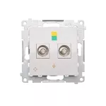 Simon 54 WMDE-012000-011AB Gniazdo ekwipotencjalne podwójne (moduł); antybakteryjny biały