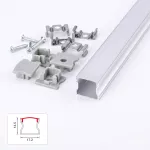 ZESTAW PROFIL LED NEXTEC NATYNKOWY TYP NTC (głęboki) + KLOSZ PC MLECZNY + 4 ZAŚLEPKI, 202cm, ANODA