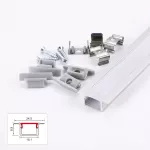 ZESTAW PROFIL LED NEXTEC PODTYNKOWY TYP PTA + KLOSZ PC MLECZNY + 4 ZAŚLEPKI, 202cm, ANODA