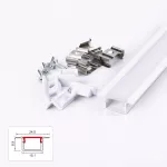 ZESTAW PROFIL LED NEXTEC PODTYNKOWY TYP PTA + KLOSZ PC MLECZNY + 4 ZAŚLEPKI, 202cm, BIAŁA ANODA