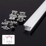 ZESTAW PROFIL LED NEXTEC PODTYNKOWY TYP PTC (głęboki) + KLOSZ PC MLECZNY+ 4 ZAŚLEPKI, 202cm, ANODA