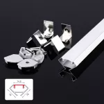 ZESTAW PROFIL LED NEXTEC NAROŻNY TYP NZA + KLOSZ PC MLACZNY + 4 ZAŚLEPKI, 202cm, ANODA