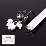 ZESTAW PROFIL LED NEXTEC NAROŻNY TYP NZA + KLOSZ PC MLECZNY + 4 ZAŚLEPKI, 202cm, BIAŁA ANODA