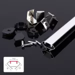 ZESTAW PROFIL LED NEXTEC NAROŻNY TYP NZA + KLOSZ PC MLECZNY + 4 ZAŚLEPKI, 202cm, CZARNA ANODA